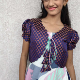 Long frock and Banaras over coat